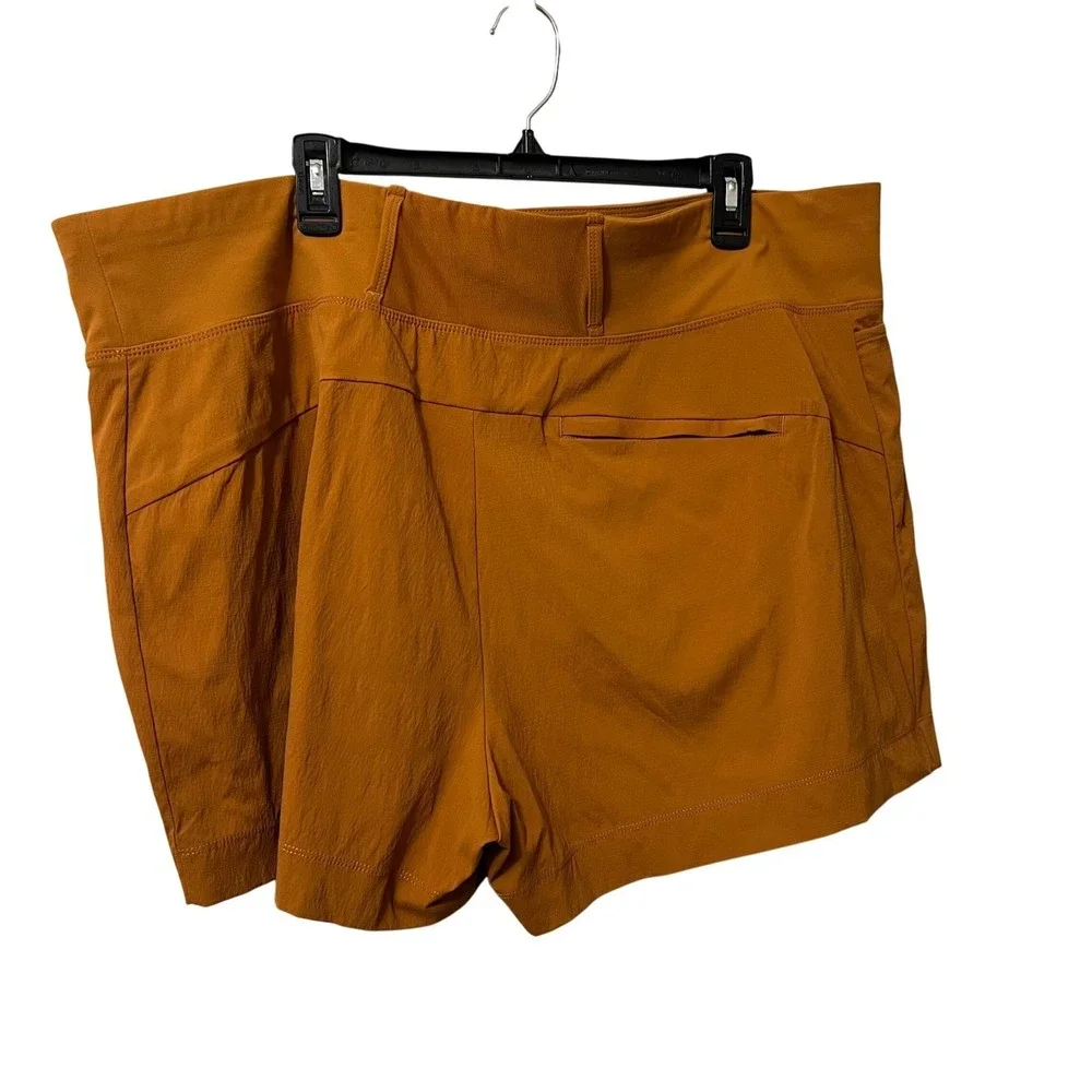 Athleta Trekkie North Shorts Burnt Orange Stretch Hiking Outdoors Womens Size 22